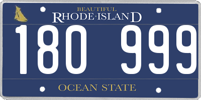 RI license plate 180999