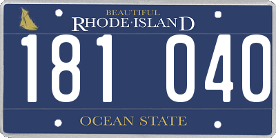 RI license plate 181040