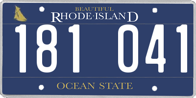 RI license plate 181041