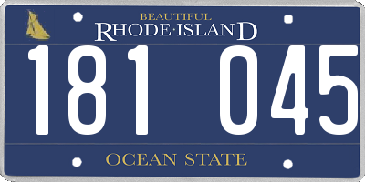 RI license plate 181045