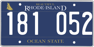 RI license plate 181052
