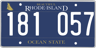 RI license plate 181057