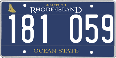 RI license plate 181059