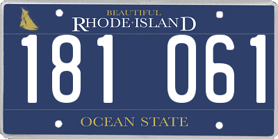 RI license plate 181061