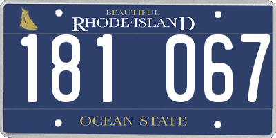 RI license plate 181067