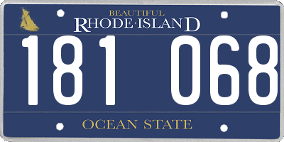RI license plate 181068