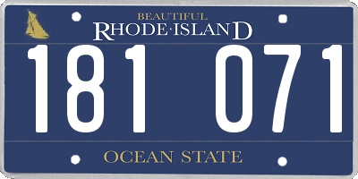 RI license plate 181071