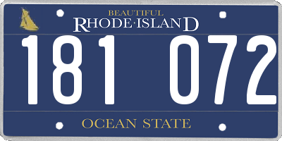 RI license plate 181072