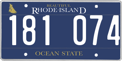 RI license plate 181074