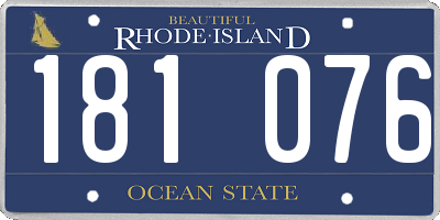 RI license plate 181076
