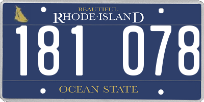 RI license plate 181078
