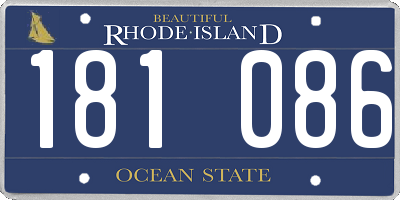 RI license plate 181086