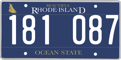 RI license plate 181087