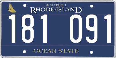 RI license plate 181091