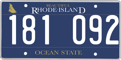 RI license plate 181092