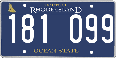 RI license plate 181099