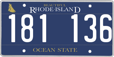 RI license plate 181136