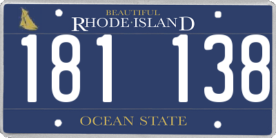 RI license plate 181138