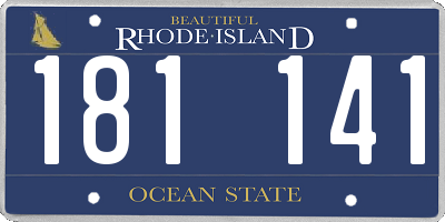 RI license plate 181141