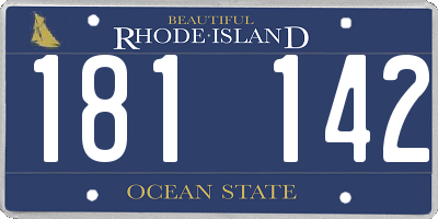 RI license plate 181142