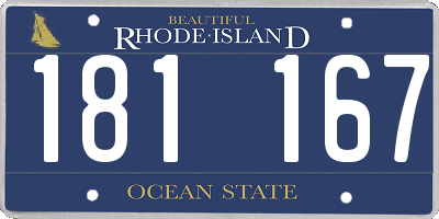 RI license plate 181167