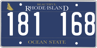 RI license plate 181168
