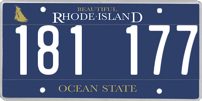 RI license plate 181177