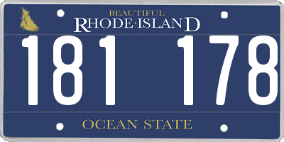 RI license plate 181178