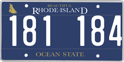 RI license plate 181184