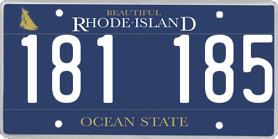 RI license plate 181185