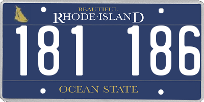 RI license plate 181186