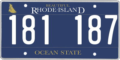 RI license plate 181187