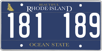 RI license plate 181189