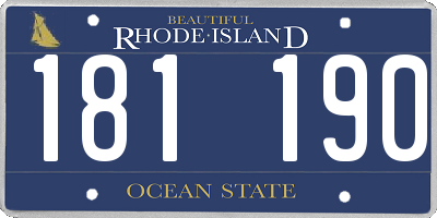RI license plate 181190