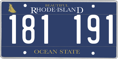 RI license plate 181191