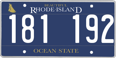RI license plate 181192