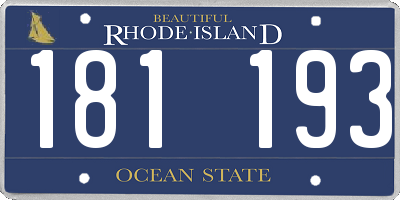 RI license plate 181193