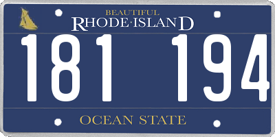 RI license plate 181194