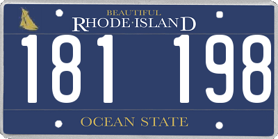 RI license plate 181198