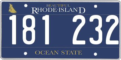 RI license plate 181232