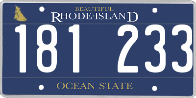 RI license plate 181233