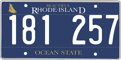RI license plate 181257