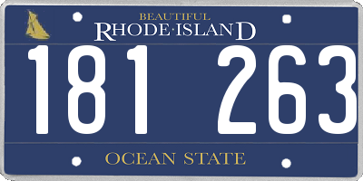 RI license plate 181263