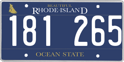RI license plate 181265