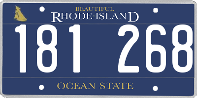 RI license plate 181268