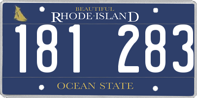 RI license plate 181283