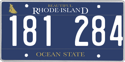 RI license plate 181284