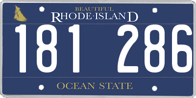 RI license plate 181286
