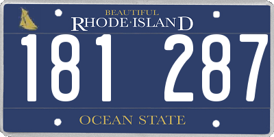 RI license plate 181287