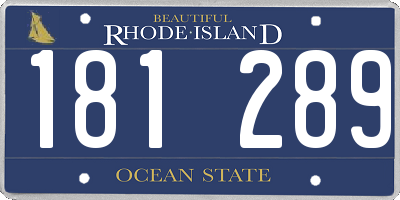 RI license plate 181289